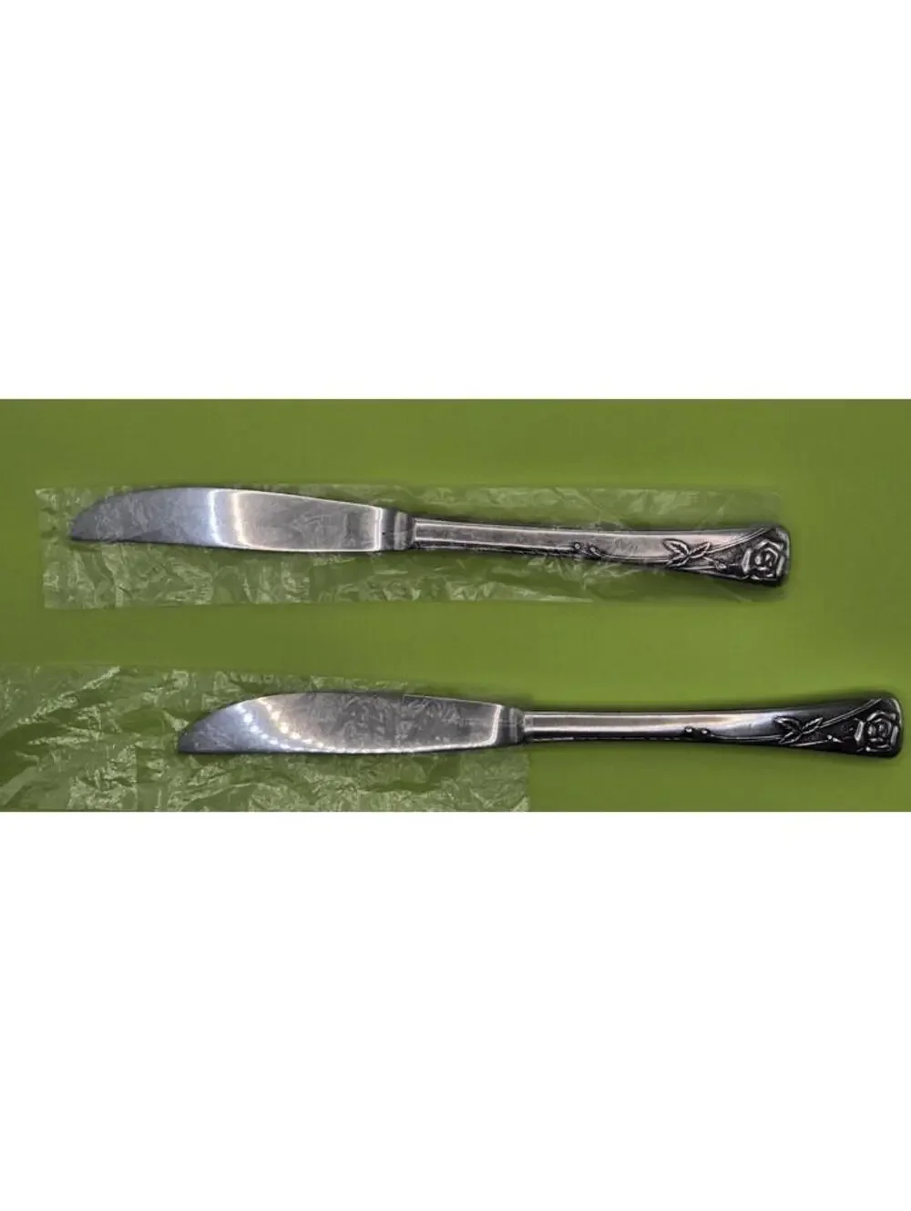 Noritake ROSETTA Dinner Knives Hollow (Set of 2) Stainless Japan 8 3/8